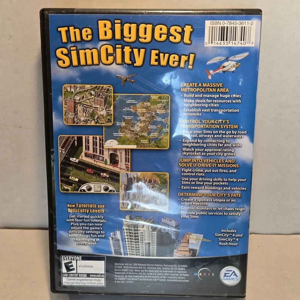 SimCity 4: Deluxe Edition With Expansion Complete (PC, CD-Rom 2003)EA-Games